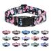 Suredoo dog collar adjustable soft & comfort nylon dog collar for small medium-sized dog puppies (s pink blue flower) s (neck circumference 25-40 cm width 1.5 cm) pink blue flower