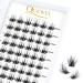 Eyelashes Individual Quewel Individual eyelash clusters lashes d curl 16mm eyelash segments wide foundation individual eyelashes for eyes make-up diy eyelash extensions (fluffy 02-d-16mm) 1 piece (1 Pack) Fluffy 02-d-16mm