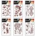 Adecco LLC 6 Sheets Flower Temporary Henna Tattoos, Fashion Flash Women Tattoo, Henna Stickers, Waterproof Red Ink Body Art Stickers 2