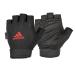 adidas Essential Adjustable Fingerless Gloves for Men and Women - Padded Weight Lifting Gloves - Adjustable Wrist Straps for Tailored, Secure Fit Red Large