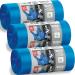Blue garbage bags 60l with handle large pack of 60 pieces - 70x59cm 25 m 100% recycled Eucertplast - Henkel closure household & medium -sized garden waste long lasting 60 pieces - 60 l - 25 m