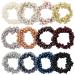 Dizila 12 Pack Stretchy Bling Glitter Sparkly Pearl Hair Ties Scrunchies Beaded Hair Elastics Decorative Thin Thick Hair Ponytail Holders Bracelet Hair Ropes Bands Beautiful Accessories for Women Girl