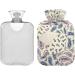 NAANLE Hot Water Bottle - 1L Transparent Patchwork Paisley Flower | Pain Relief for Menstrual Cramps & Heat Therapy - Buy Online on GoSupps.com