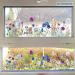Reusable Flower Meadow Window Stickers - Self-Adhesive, Large Size for Living Room, Kitchen, Bathroom & Children's Room - Plants, Birds, Spring Decor - Buy Online on GoSupps.com