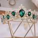 Didder Baroque Vintage Tiara - Green Crystal Crown for Women - Royal Gold Headband for Bridal, Wedding, Prom, Birthday Party - Buy Online on GoSupps.com