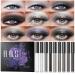 MAEPEOR Liquid Glitter Eyeshadow Set 9 Colors Black Grey Silver Smokey Eyeshadow Longlasting Waterproof Smooth Creamy Eyeshadow Set (9 Colors Set 1) Set 01