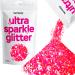 Hemway Premium Ultra Sparkle Glitter Multi Purpose Metallic Flake For Arts Crafts Nails Cosmetics Resin Festival Face Hair - Fluorescent Pink - Chunky (1/40 "0.6mm) 100g / 3.5oz Fluorescent Pink Chunky - 100g