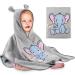 Yosemy hooded towel baby towel hood 100% cotton bathing poncho children's ico Tex-baby towel with hood soft & super absorbent 0-3 years of elephant light gray elephant 0-3 years