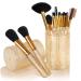 Makeup Brush Sets - 12 Pcs Makeup Brushes for Foundation Eyeshadow Eyebrow Eyeliner Blush Powder Concealer Contour (Gold)
