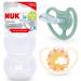 NUK Space Pacifier | Pacifier with extra ventilation | BPA-free silicone | 18-36 months | Zebra & Sun | 2 pieces 18m+ Standard Green