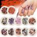 Kalolary 12 Boxes 3D Halloween Nail Art Sequin Stickers Holographic Halloween Witch Pumpkin Bat Sequins for Acrylic Nails DIY Manicure Sequin for Nail Art Decoration