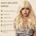 EUPSIIU Long Wave Blonde Wigs for Women 27 Long Curly Wigs with Bangs Ladies Fancy Dress Wig Synthetic Hair Wigs Women's Charming Full Hair Replacement Wigs for Cosplay Party Daily Use (Blonde) - Buy Online on GoSupps.com