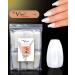 By Vixi 500 SHORT COFFIN/BALLERINA NAIL SET with PREP FILE 10 Sizes Opaque Express Full Cover False Fingernail Extensions for Salon Professionals & Home Use Coffin Short