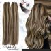 Moresoo Dark Brown with Caramel Blonde Human Hair Weft Extensions 24 Inch - Double Weft, 100g/Pack #P4/27 - Buy Online on GoSupps.com