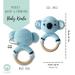 Teddio Baby Rattle Teething Toy | Smooth Wooden Easy Grip Ring | Gender Neutral Baby Gift with Koala Design - Buy Online on GoSupps.com