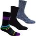 Dr. Segal s Non Binding Socks - 3pk M/L - Multi Stripe  Cosmic Purple  Black Multi-colored Stripe  Solid Black  Purple Spacedyed Medium/Large (3 Pair)