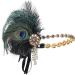BABEYOND 1920s Feather Headband Peacock Feather Headpiece Vintage 1920s Flapper Headband Feather Crystal Headband Great Gatsby Costume Accessories Roaring 20's Accessories (Black) - Buy Online on GoSupps.com