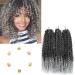3 packs passion twist crochet hair 12 inch crochet borders for short marlybob kinky curly crochet braids 30.5 cm curly wavy hair extension (T1b/gray)