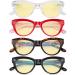 Eyekepper 4 Pack Oversized Cat Eye Blue Light Blocking Glasses +1.00 - Yellow Tinted Computer Reading Eyewear for Women - b60-4 Pairs - Buy Online on GoSupps.com