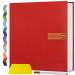 Popotop Large Photo Album Self Adhesive 4x6 5x7 8x10 Scrapbook Album DIY 60 Pages Picture Book,Gifts for Mom,Family Baby and Wedding,with Metal Pen and Plastic Board 11.5"x10.6"60pages Red