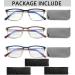 3 Pack Fashion Metal Full Frame Reading Glasses for Men - +2.75 Strength Anti-Glare UV Protection - Comfortable Spring Hinges - Black Brown & Blue - Buy Online on GoSupps.com