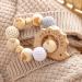 Wooden Rattle for Babies | BPA-Free Teething Ring | Sensory Toy for Newborns - Buy Online on GoSupps.com