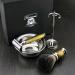 Premium HARYALI LONDON Men's Shaving Set - Simulated Horn & Nickel | Safety Razor & Synthetic Brush | Perfect for Grooming - Buy Online on GoSupps.com