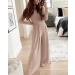 BTFBM Women's Ribbed Knit Lounge Set - Long Sleeve Crop Top & Wide Leg Pant in Solid Apricot | Size Large - Buy Online on GoSupps.com