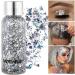 HUANTAITAI Silver Glitter Mermaid Sequins Chunky Liquid Eyeshadow & Body Gel - Festival Cosmetic for Face, Hair, Nails - Long Lasting Sparkle - Buy Online on GoSupps.com
