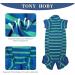 Tony Hoby Dog Shirts - Striped 4-Legged Soft & Breathable T-Shirt for Small Medium & Large Dogs - Girls Blue & Dark Blue - Buy Online on GoSupps.com