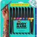 BodyMark by BIC, Temporary Tattoo Marker, Skin Safe, Flexible Brush Tip, Long-Lasting, Assorted Colors, 8-Pack (Colors/Stencils Will Vary) 8 Piece Set Color Collection