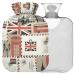 Naanle london letter heat bottle with reference transparent hot water bottle 1l heat bottle for bed hand feet warmer pain relief heat and cold therapy