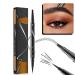 Natural Brow Eyebrow Pen Trailott Eyebrow Pen Bulletboard Waterproof Eyebrow Pen (Light Brown) Waterproof With 4-Fork-Tip & Precise Brush-Tip Bulletboard Waterproof Eyebrow Pen Bulletinboard Brow Pen Black 04