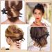 Noverlife 2PCS Handcrafted Ebony Sandalwood French Style U-Shaped Hair Forks with Flower Design - Elegant Updo Chignon Pins for Women and Girls - Buy Online on GoSupps.com