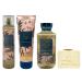 Bath & Body Works Sunrise Woods - Fine Fragrance Mist - Ultimate Hydration Body Cream - Body Wash with a Creamy Rose Bar Soap
