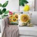 Set of 4 Sunflower Throw Pillow Covers - Farmhouse Decor 18 x 18 Inch Linen Cushion Covers for Home, Sofa, Bedroom, Car - Buy Online on GoSupps.com