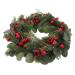 1pc Red eucalyptus wreath artificial berry garland round door sign christmas door wreath Wall Wreath seasonal candy decor Red Berry Leaf Pendant pe (plastic) American style