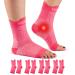 Hueglo 4 pair ankle bandage orthopedic compression socks Neuropathy ankle bandage arthritis achilla tendon Bandage Plantarfasciitis Foot bandage ankle sports plantar fasciitis socks pink m