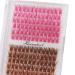 Colorful Cluster Lashes Extensions | Mixed Brown/Rose Red Individual False Eyelashes | 144 Clusters | Volume Eyelash Beauty Tools (12mm) - Shop Internationally - Buy Online on GoSupps.com