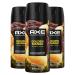 AXE Fine Fragrance Collection Premium Deodorant Body Spray for Men Golden Mango 3 Count With 72H Odor Protection and Freshness Infused with Mango Mandarin and Vetiver Essential Oils 4 oz Mango 4 Ounce (Pack of 3)