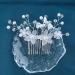 Allereya Crystal Pearl Wedding Hair Comb Barrette Rhinestone Pearl Flower Hair Comb Barrette Silver CZ Flower Bling Bridal French Pearl Head Comb Bride Hair Accessories for Women and Girls (Silver) - Buy Online on GoSupps.com