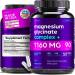 Magnesium Glycinate 1160mg + Aloe Vera D3 & K2 Complex 90 Capsules - High Absorption Non-Laxative - Supports Muscle Function & Healthy Metabolism Chelated Formula
