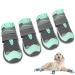 Slowton dog shoes Paw protection 4 pieces of breathable dogs shoes outdoor with non-slip sole adjustable reflective Velcro fastener Hunde boots for small medium and large dogs size 5: width 6 cm E. Gr n-atmosphere (4 pieces)