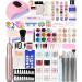 Acrylic Nail Kit White Pink Clear Acrylic Powder Acrylic Electric Nail Clipper Nail Tips Nail Forms and DIY Nail Art Tools with Anything for Beginner