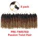 8 Packs Pre-twisted Passion Twist Crochet Hair | Ombre Color | 10 Inch Curly Ends Extensions | 1B/30/27 - Buy Online on GoSupps.com