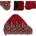 Buy Vintage Embroidered Floral Lace Muslim Turban Caps - Red Wine Stretch Head Wraps for Women | International Shipping - Buy Online on GoSupps.com