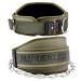 Manueklear DIP belt for men and women double layer weight lifting belt with chain and carabiner weight belt for bodybuilding and strength training olive green