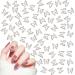 Butterfly Nail Charms 100PCS Hollow 3D Butterfly Nail Art Charms Nail Supplies Metal Butterfly for Women Girls Manicure Design Decoration DIY Crafts (Silver)