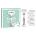 Gillette Venus Deluxe Smooth Sensitive Women's Razor + 7 Razor Blade Refills, with Rose Gold Metal Handle, Lubrastrip with A Touch of Aloe Vera Deluxe Smooth Sensitive Women's Razor + 7 Razor Blades