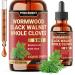 Penhoment 5in1 Wormwood Liquid Drops - Black Walnut Cloves Extract, Berberine, Milk Thistle - 2 Fl oz - 60 Days Supply